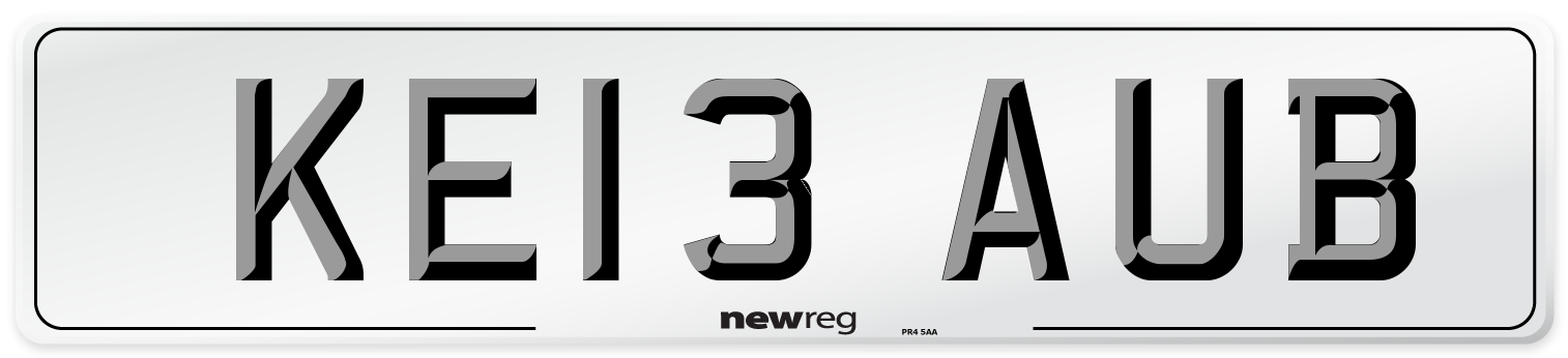 KE13 AUB Number Plate from New Reg
